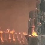 पुणे : भीमा पाटस सहकारी साखर कारखान्याच्या बगॅसला भीषण आग, ट्रक जळून खाक